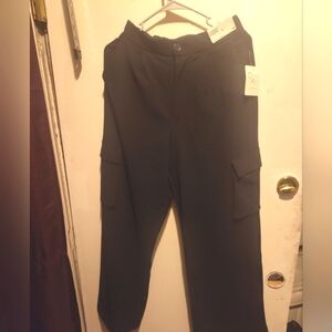 New orange kids essentials black cargo pants wms medium